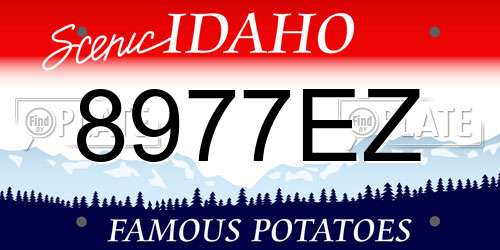 8977EZ Idaho License Plate