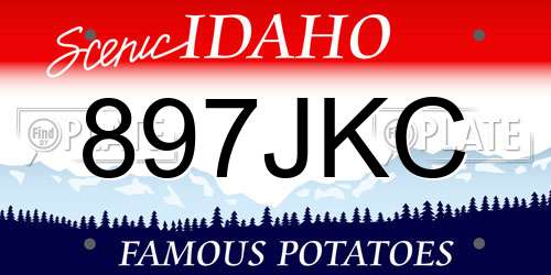 897JKC Idaho License Plate