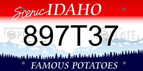 897T37 Idaho License Plate