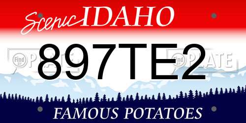 897TE2 Idaho License Plate