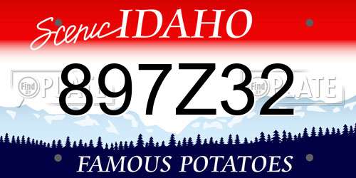 897Z32 Idaho License Plate