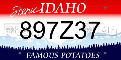 897Z37 Idaho License Plate