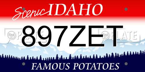 897ZET Idaho License Plate