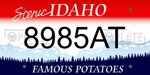 8985AT Idaho License Plate