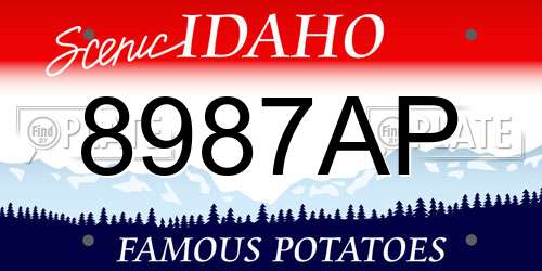 8987AP Idaho License Plate