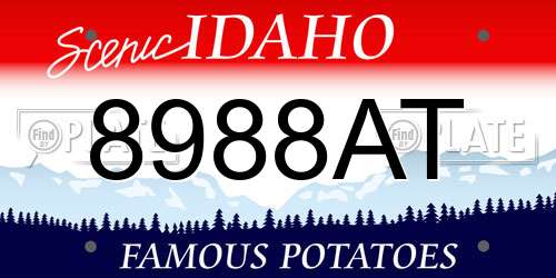 8988AT Idaho License Plate