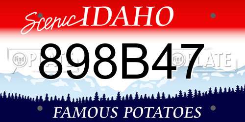898B47 Idaho License Plate