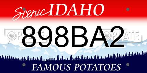 898BA2 Idaho License Plate