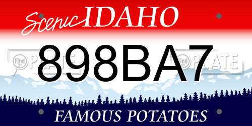 898BA7 Idaho License Plate