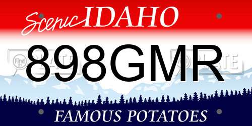 898GMR Idaho License Plate