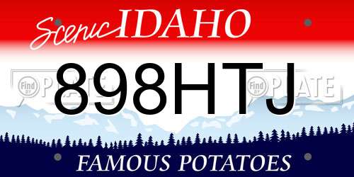 898HTJ Idaho License Plate