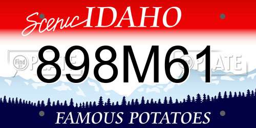 898M61 Idaho License Plate