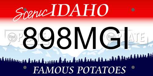 898MGI Idaho License Plate
