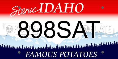 898SAT Idaho License Plate