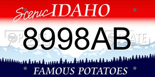 8998AB Idaho License Plate