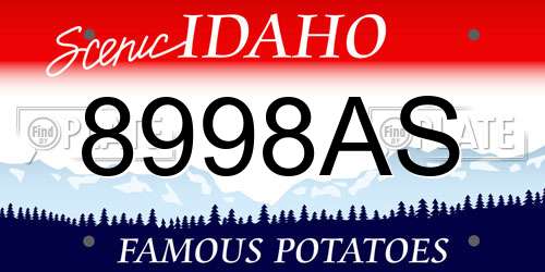 8998AS Idaho License Plate