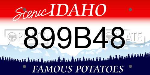 899B48 Idaho License Plate