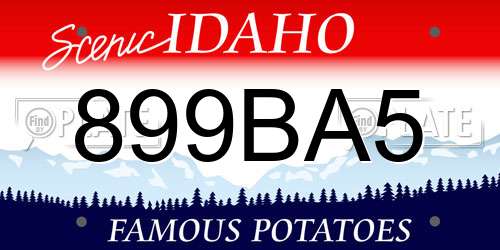 899BA5 Idaho License Plate