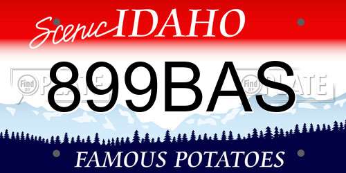 899BAS Idaho License Plate