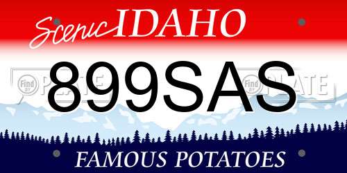 899SAS Idaho License Plate