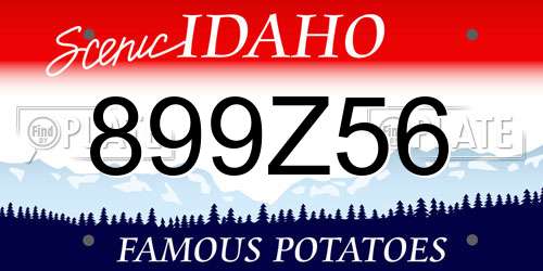 899Z56 Idaho License Plate