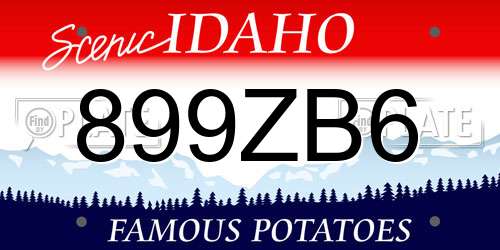 899ZB6 Idaho License Plate