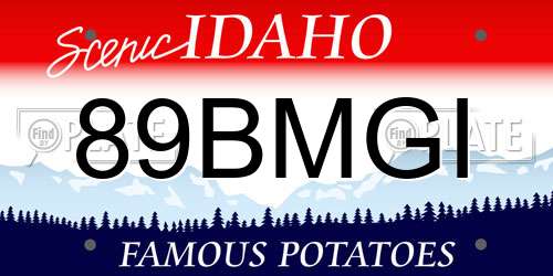 89BMGI Idaho License Plate