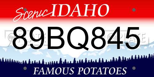 89BQ845 Idaho License Plate