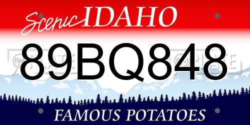 89BQ848 Idaho License Plate