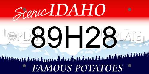 89H28 Idaho License Plate