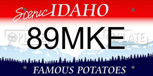 89MKE Idaho License Plate