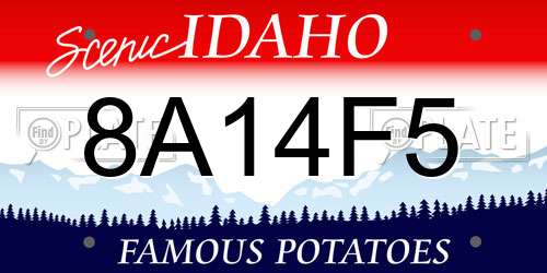 8A14F5 Idaho License Plate