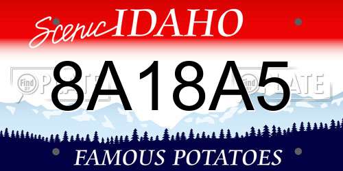 8A18A5 Idaho License Plate