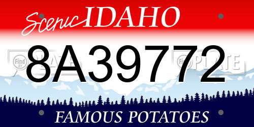 8A39772 Idaho License Plate