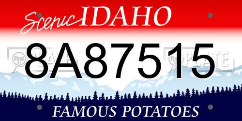 8A87515 Idaho License Plate