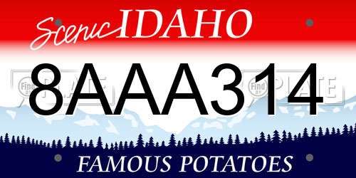 8AAA314 Idaho License Plate