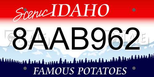 8AAB962 Idaho License Plate