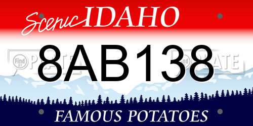 8AB138 Idaho License Plate