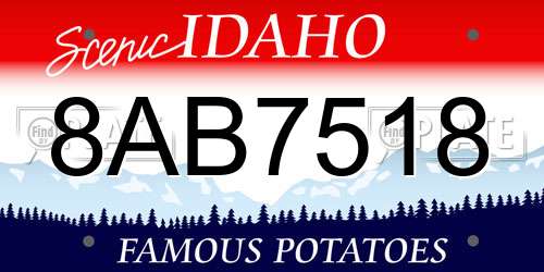 8AB7518 Idaho License Plate