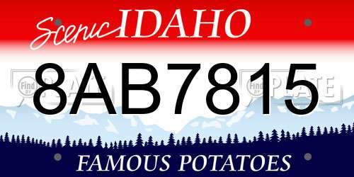 8AB7815 Idaho License Plate