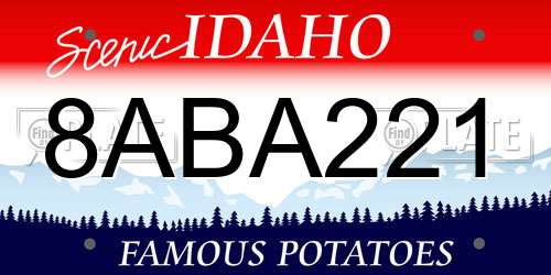8ABA221 Idaho License Plate