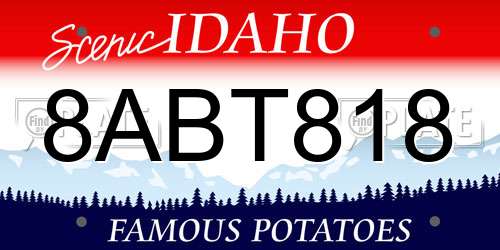 8ABT818 Idaho License Plate