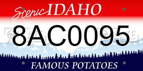8AC0095 Idaho License Plate