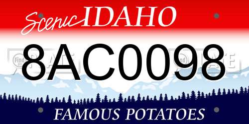 8AC0098 Idaho License Plate
