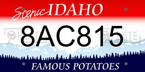 8AC815 Idaho License Plate