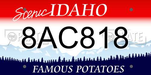 8AC818 Idaho License Plate