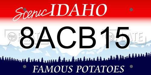 8ACB15 Idaho License Plate