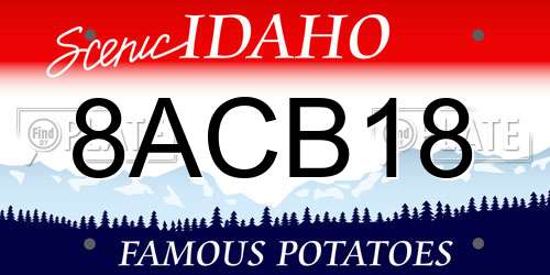 8ACB18 Idaho License Plate