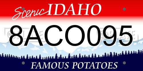 8ACO095 Idaho License Plate