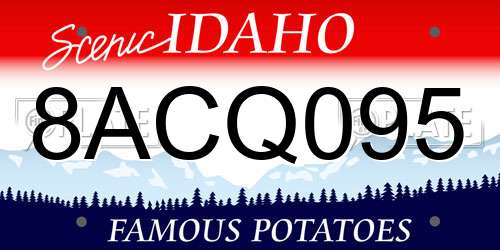 8ACQ095 Idaho License Plate